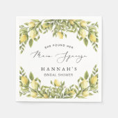 イエローレモンソレント地中海のブライダルシャワー スタンダードカクテルナプキン (正面)