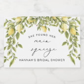 イエローレモンソレント地中海のブライダルシャワー スパークリングワインラベル (シングルラベル)