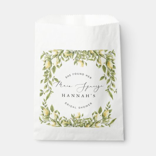 イエローレモンソレント地中海のブライダルシャワー フェイバーバッグ (正面)