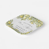 イエローレモンソレント地中海のブライダルシャワー ペーパープレート (傾斜あり)