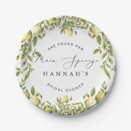 イエローレモンソレント地中海のブライダルシャワー ペーパープレート