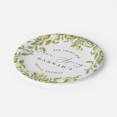 イエローレモンソレント地中海のブライダルシャワー ペーパープレート (アングル)