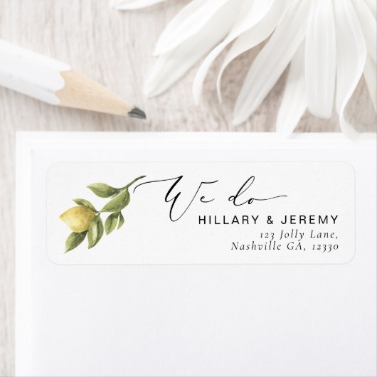 イエローレモンソレント我々は結婚差出人住所 ラベル (インサイチュ)