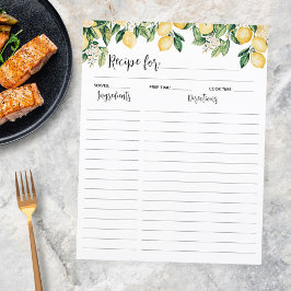 イエローレモンツリー料理レシピインサート