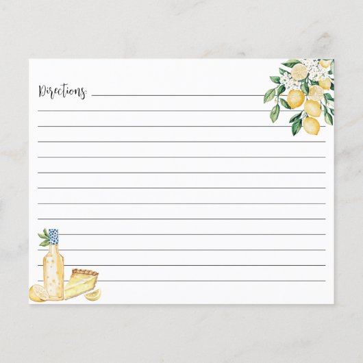 イエローレモンツリー料理レシピカード (裏面)