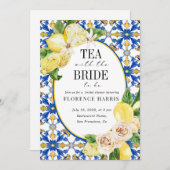 イエローレモンテ地中海のアパーティーブライダルシャワー 招待状 (正面/裏面)