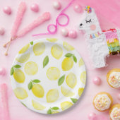 イエローレモンパターンパーティープレート ペーパープレート (パーティー)