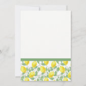 イエローレモンパターンブライダルティー招待状 招待状 (裏面)