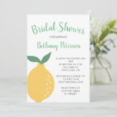 イエローレモンパターン名ブライダルシャワー 招待状 (スタンド正面)