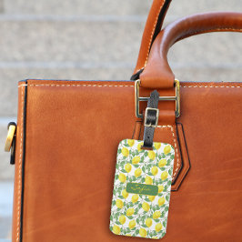 イエローレモンパターン名荷物札 ラゲッジタグ