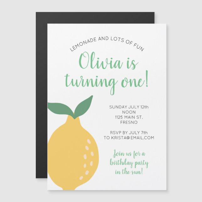 イエローレモンファースト誕生日ターニングワン誕生日 (正面/裏面)