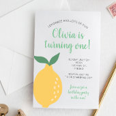 イエローレモンファースト誕生日ターニングワン誕生日 招待状