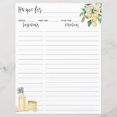 イエローレモンフルーツとブルーストリップレシピインサート (正面)