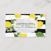 イエローレモンフルーツシトラスフローラ植物学ストライプの 名刺 (裏面)