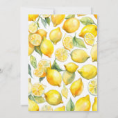 イエローレモンフルーツシトラス最初の1歳の誕生日 招待状 (裏面)