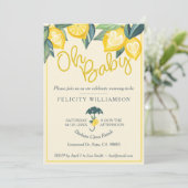 イエローレモンフルーツツリーベビーシャワー招待状 招待状 (スタンド正面)