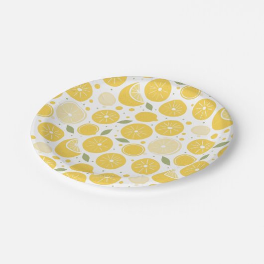 イエローレモンフルーツパーティー:メインスクイーズLem-One-Ade ペーパープレート (アングル)