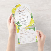 イエローレモンブライダルシャワーレシピ オールインワン招待状 (貼ってはがせる)