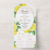 イエローレモンブライダルシャワーレシピ オールインワン招待状 (内側)