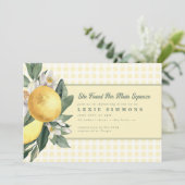 イエローレモンメインスクイーズジンガムブライダルシャワー 招待状 (スタンド正面)