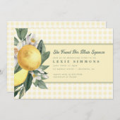 イエローレモンメインスクイーズジンガムブライダルシャワー 招待状 (正面/裏面)