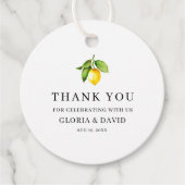 イエローレモンモダン結婚式の引き出物ラベル フェイバータグ (正面)