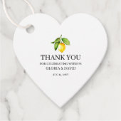 イエローレモンモダン結婚式の引き出物ラベル フェイバータグ (正面)