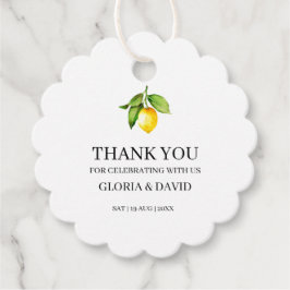 イエローレモンモダン結婚式の引き出物ラベル フェイバータグ