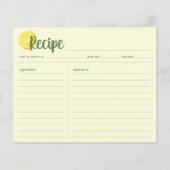 イエローレモンレシピカード、引っ越し祝いパーティーニューホーム (正面)