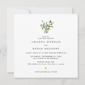 イエローレモン優雅な結婚式 招待状 (正面)