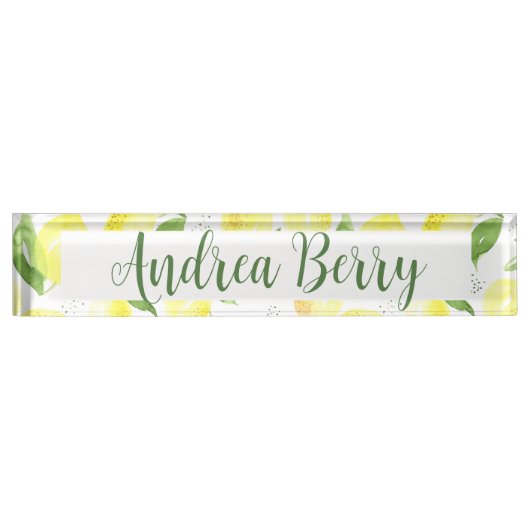 イエローレモン先生デスク名プレート デスクネームプレート (正面)