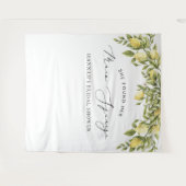 イエローレモン地中海のブライダルシャワー背景 タペストリー (正面(横))