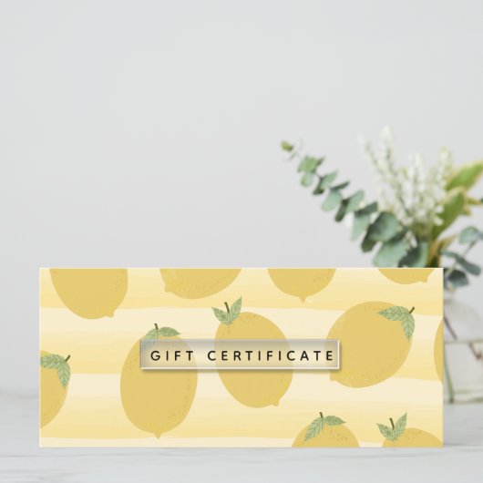 イエローレモン夏のフルーツ明るいギフト証明書 (スタンド正面)