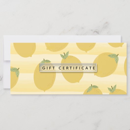 イエローレモン夏のフルーツ明るいギフト証明書 (正面)