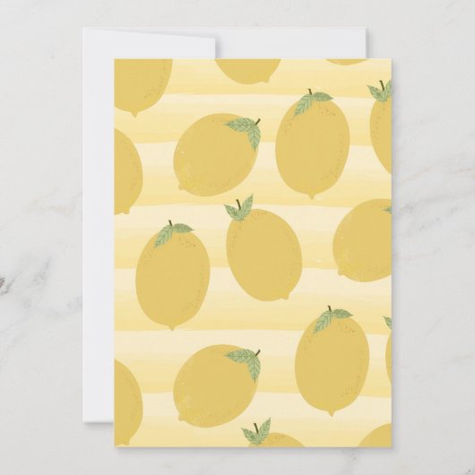 イエローレモン夏のフルーツ明るい誕生日パーティー 招待状 (裏面)