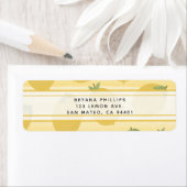 イエローレモン夏フルーツウォーターの色ストライプの恩恵 ラベル (インサイチュ)