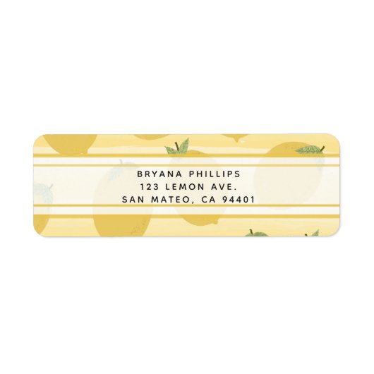 イエローレモン夏フルーツウォーターの色ストライプの恩恵 ラベル (正面)