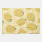 イエローレモン夏フルーツウォーターカラーおもしろいブライト キッチンタオル (横)
