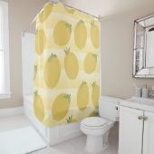 イエローレモン夏フルーツウォーターカラーおもしろいブライト シャワーカーテン (インサイチュ)
