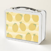 イエローレモン夏フルーツウォーターカラーおもしろいブライト メタルランチボックス (裏面)