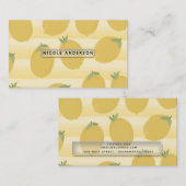 イエローレモン夏フルーツウォーターカラーおもしろいブライト 名刺 (正面/裏面)