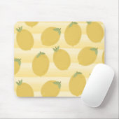イエローレモン夏フルーツウォーターストライプカラー マウスパッド (マウス)