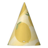 イエローレモン夏フルーツウォーター色ストライプパーティー パーティーハット (左)
