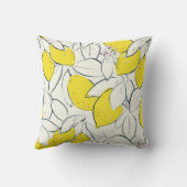 イエローレモン柑橘の手描きイラストレーション  クッション (裏面)