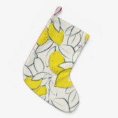 イエローレモン柑橘の手描きイラストレーション  スモールクリスマスストッキング (正面 (吊り時))