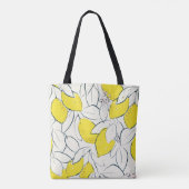 イエローレモン柑橘の手描きイラストレーション  トートバッグ (裏面)