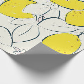 イエローレモン柑橘の手描きイラストレーション  ラッピングペーパー (角)