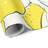 イエローレモン柑橘の手描きイラストレーション  ラッピングペーパー (ロールコーナー)