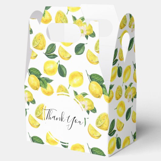 イエローレモン水の色のフルーツパターンありがとう フェイバーボックス (オープン)