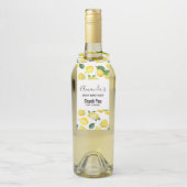 イエローレモン水の色のフルーツパターンありがとう ボトルネックタグ (ボトル)